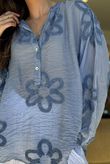 Sabo Boucle Flower Blouse Denim